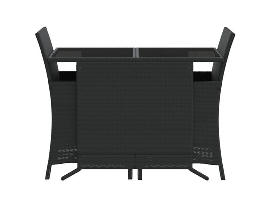 LES TENDANCES - Ensemble table et chaises de jardin-noir-2 places-451371