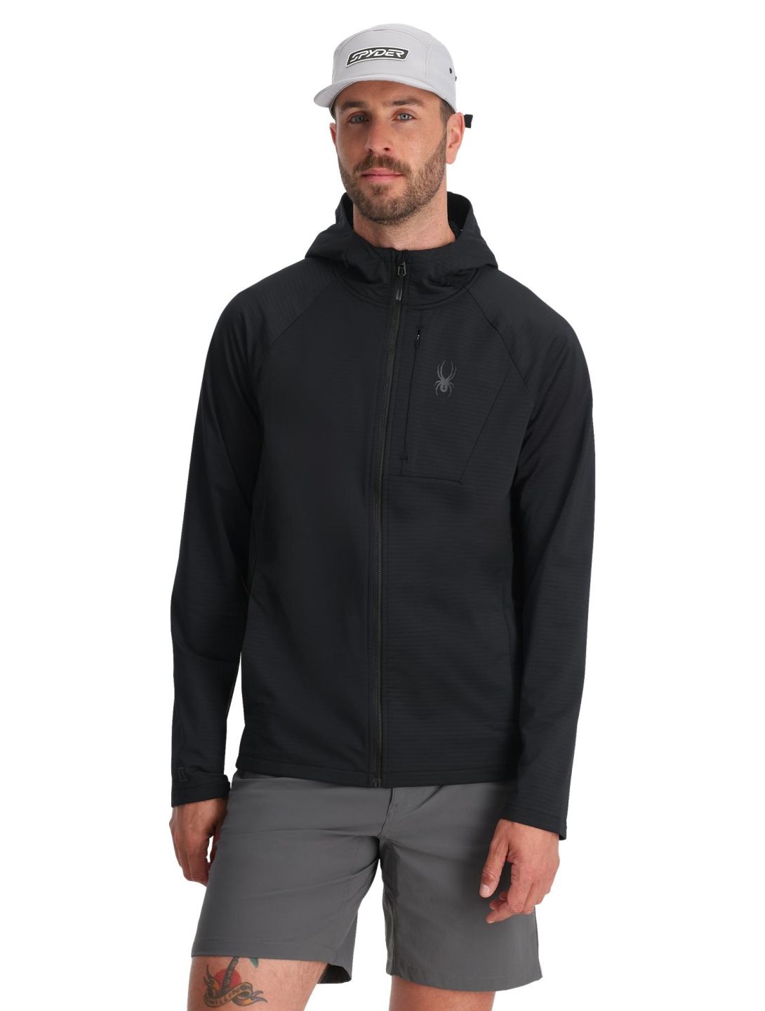 Gridweb Fleece Hoodie vest heren