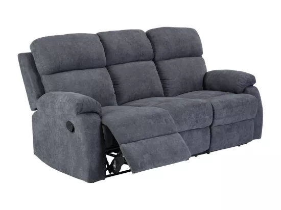 Canapés 3 places 2 places et un fauteuil relax en tissu TOLZANO - Anthracite
