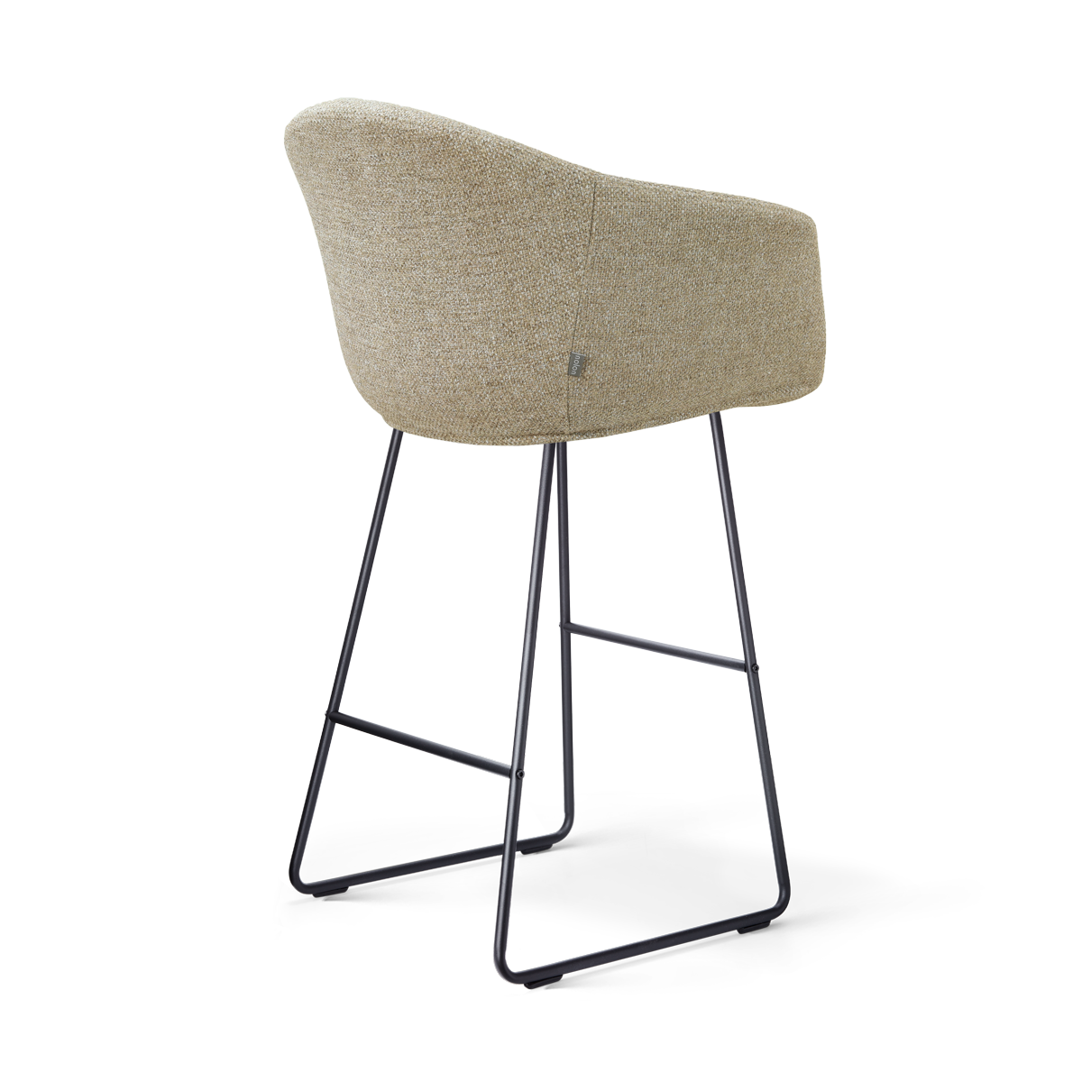 Barkruk Nino-Otis H75 cm zwart onderstel taupe melange