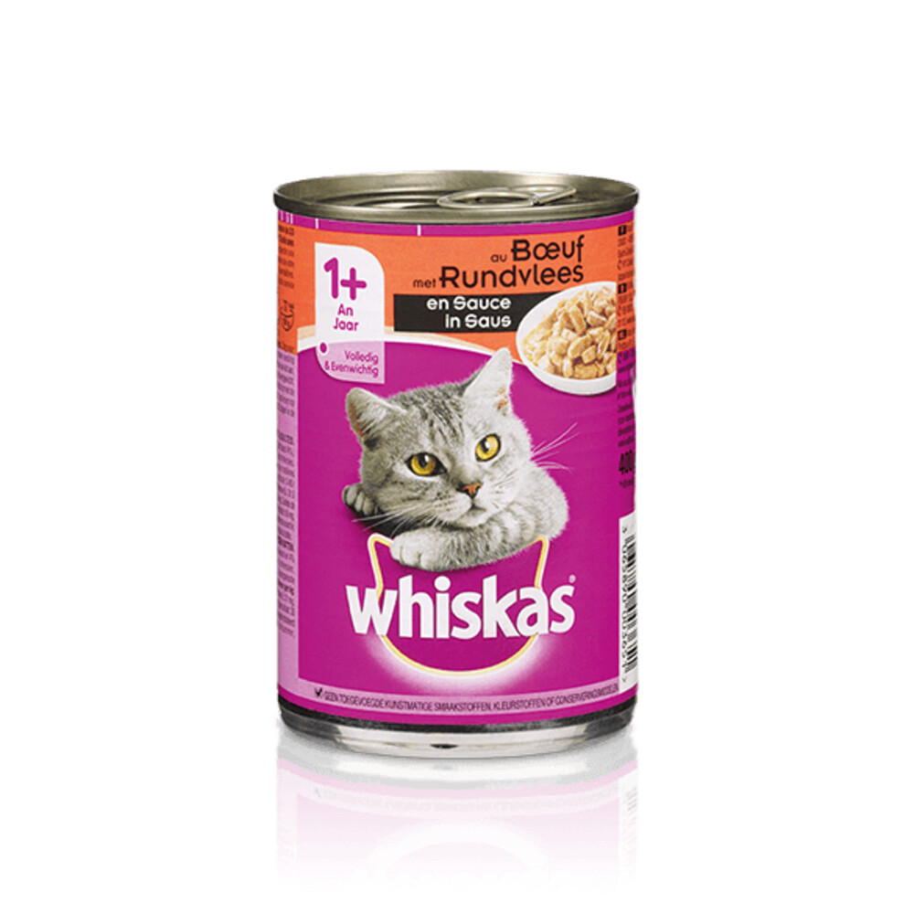 Whiskas Blik Adult Brokjes in Saus Rund400 gr