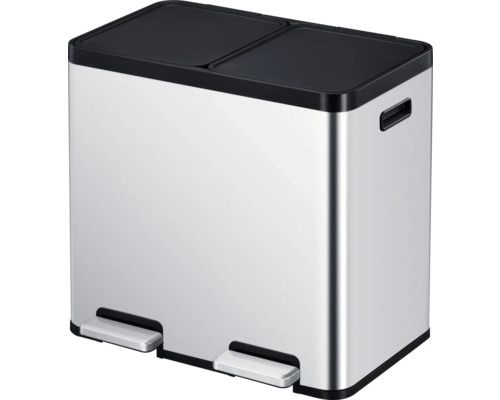 EKO Essential pedaalemmer, 2 compartimenten, 44 l, zilver
