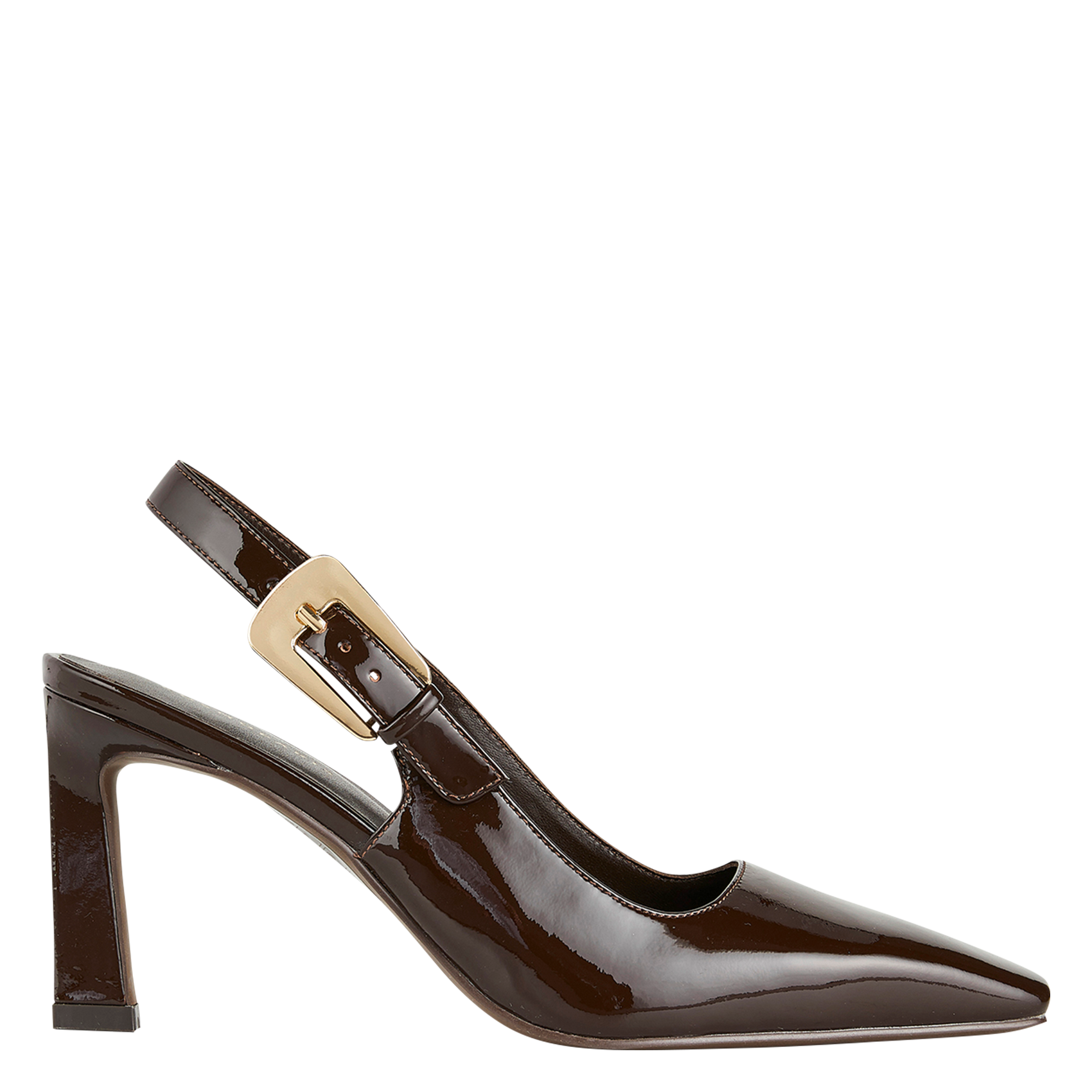 CAMILLE - Escarpins en cuir vernis | Marron