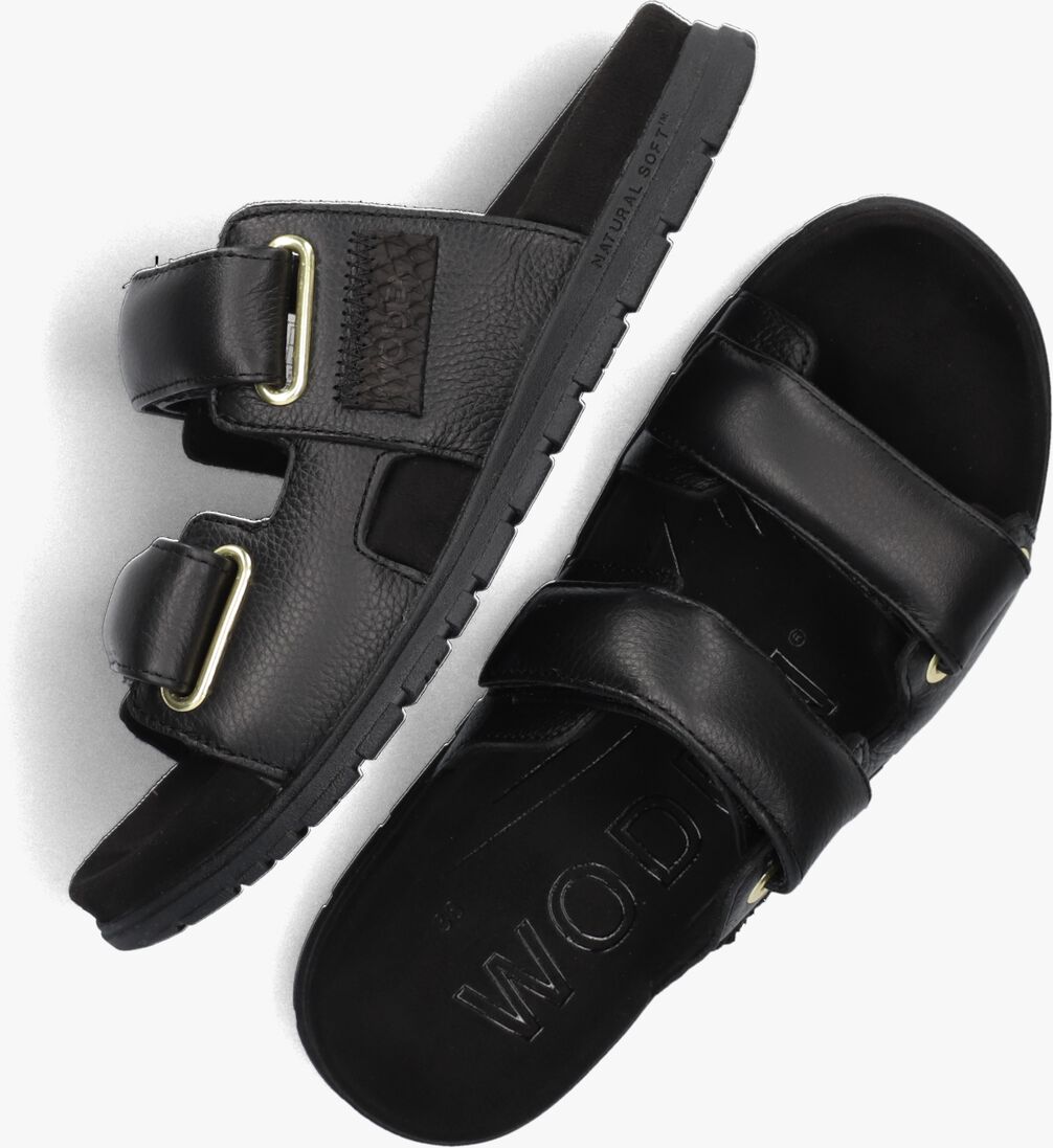 WODEN zwarte woden slippers lisa