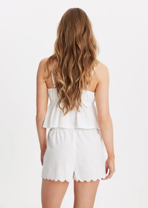 Crop top met structuur wit (WIT)