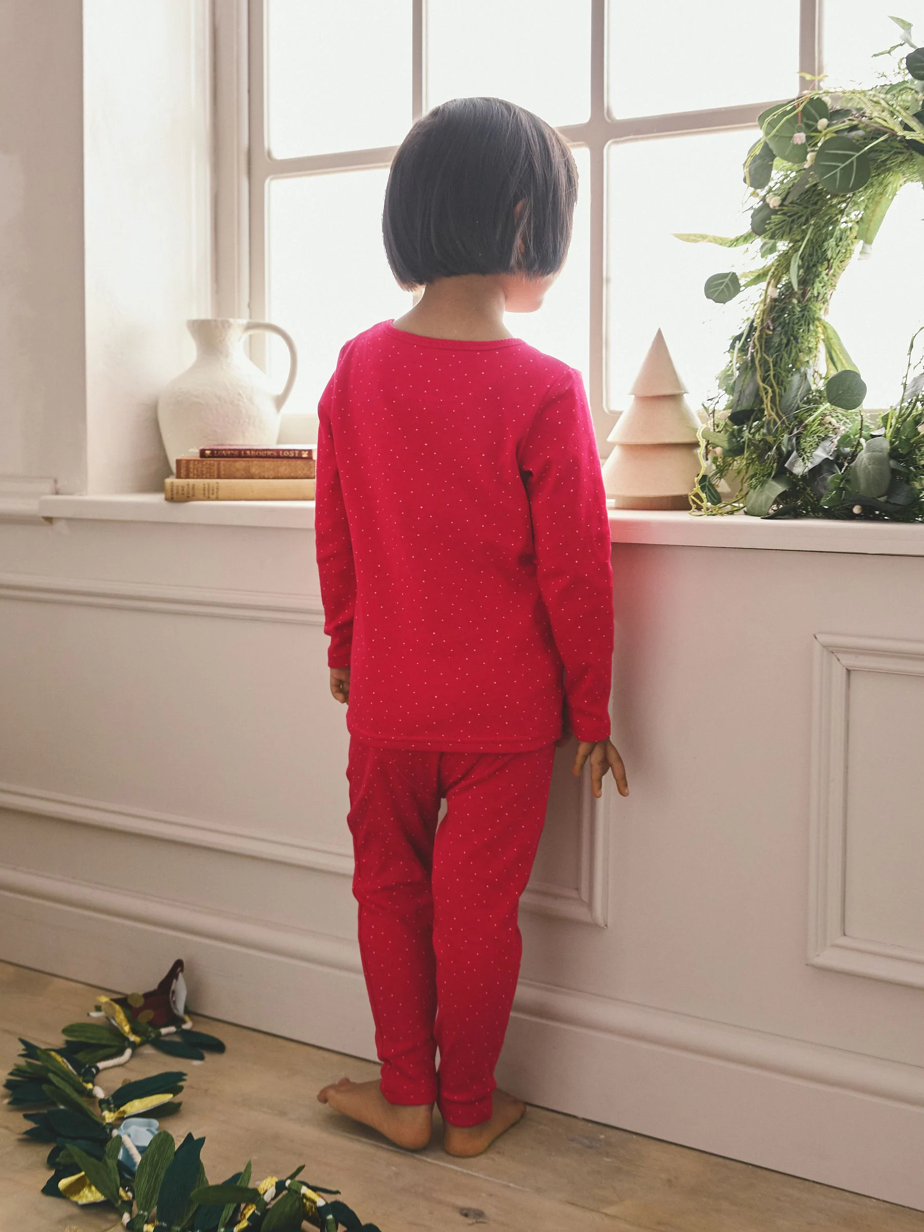 Rood met beer - Kerstpyjama (9 mnd-16 jr)