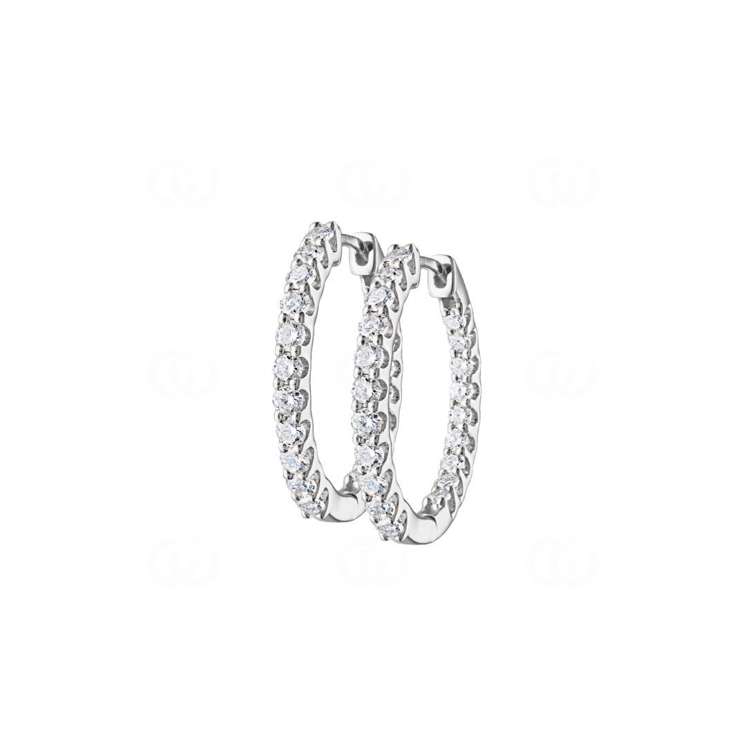 1.00 Karat Diamant-Kreolen 750/18 K Weissgold Ø 20mm