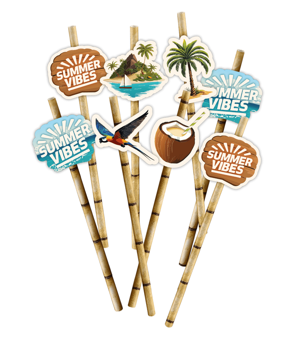 Gekleurde Rietjes Summer Vibes 8st