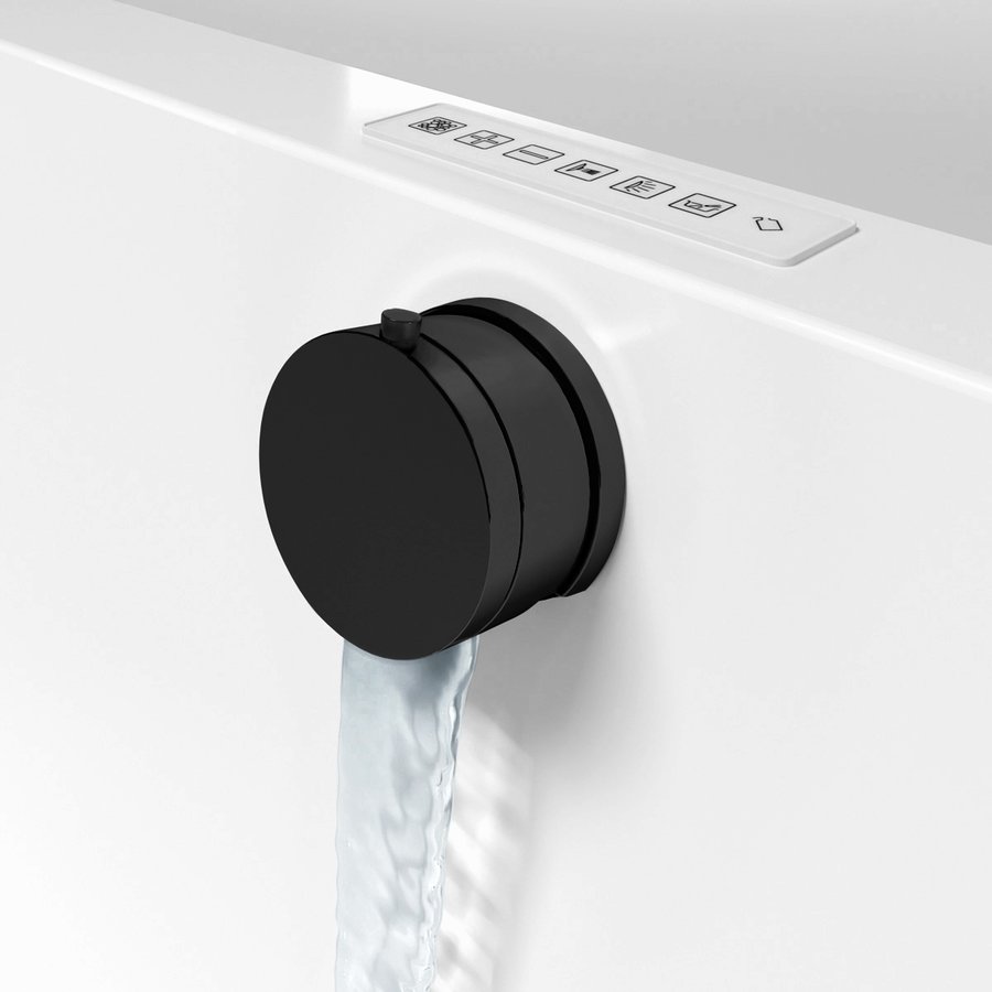 Polysan badafvoer met vulfunctie 97.5cm zwart mat