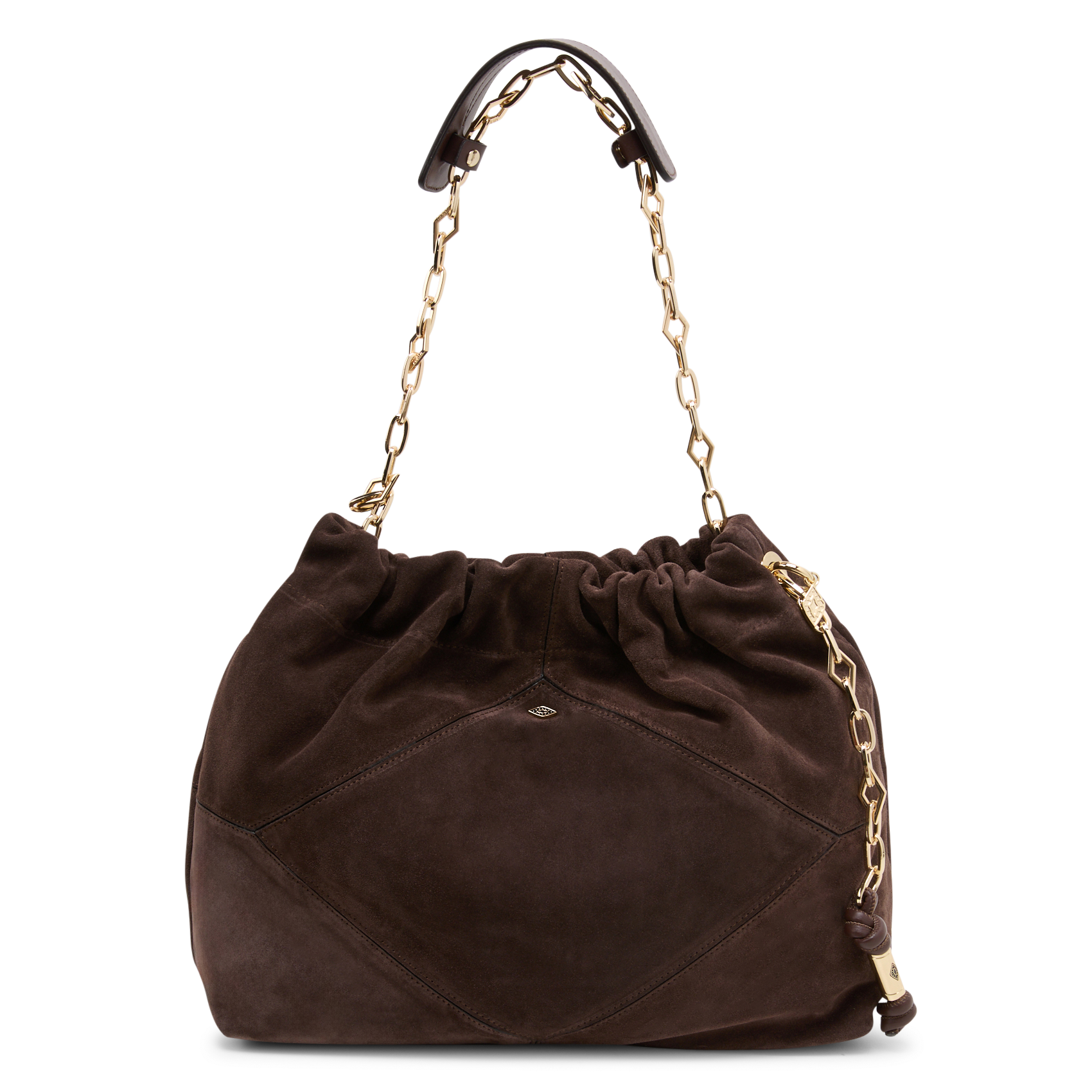 JUNE - Sac bandoulière tote en cuir velours | Marron