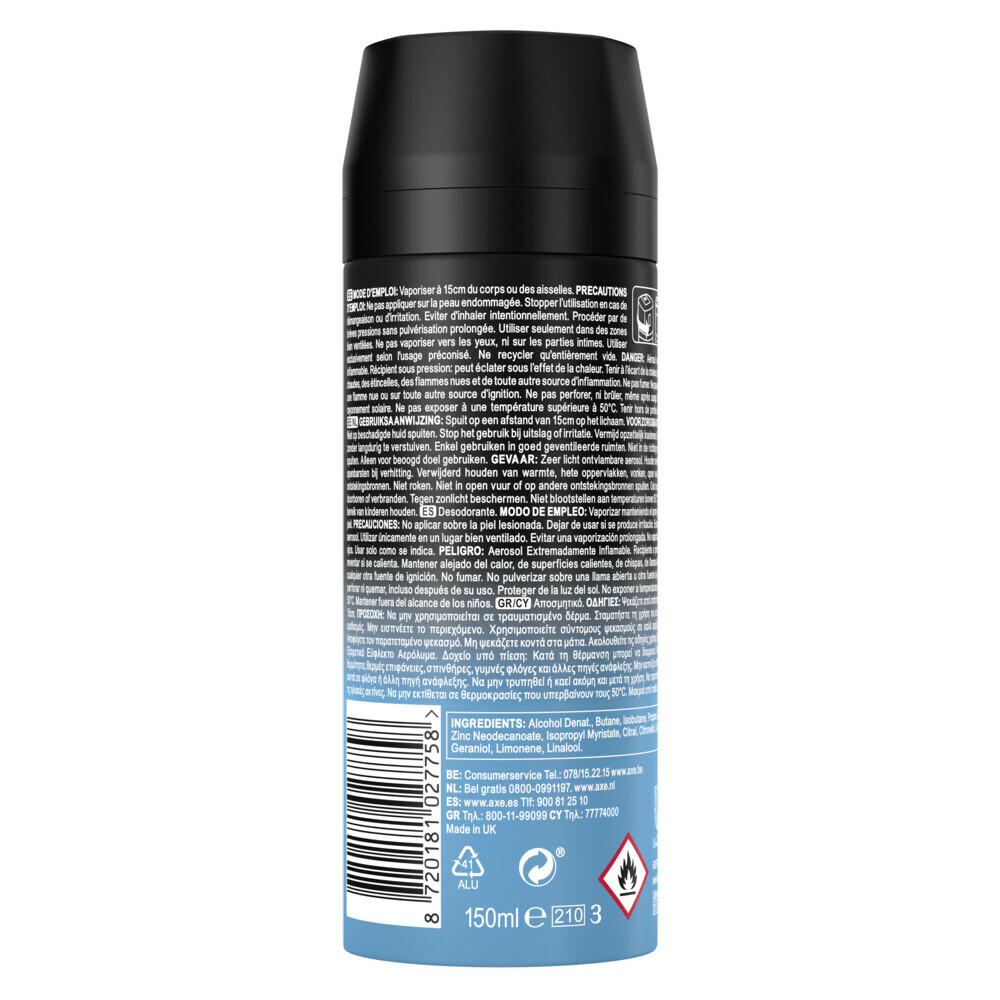 6x Axe Deodorant Bodyspray Ice Chill150 ml