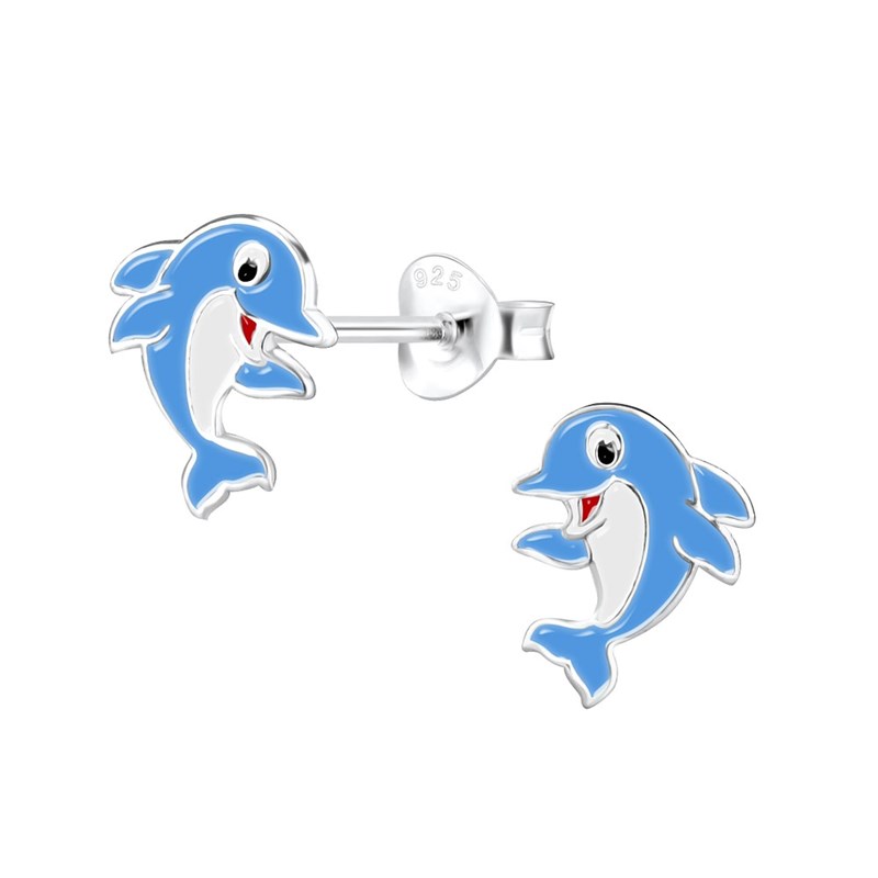 Boucles d'oreilles enfant dauphin en argent 925