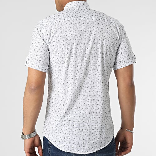Chemise Manches Courtes Floral Blanc