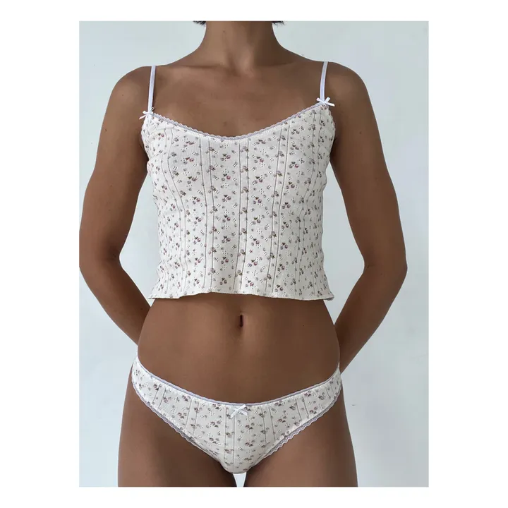 Cou Cou Intimates Top Long Cami Pointelle Coton Bio | Rose pâle