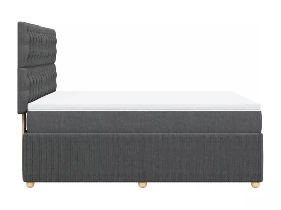 Sommier à lattes de lit avec matelas Gris foncé 140x190cm Tissu
