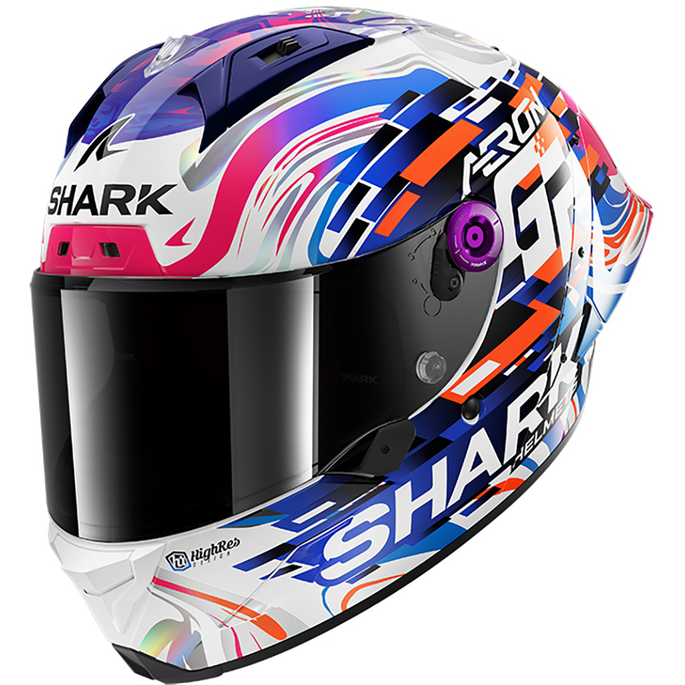 Shark - Casque Aeron GP Replica Zarco Blanc / Bleu / Orange / Brillant