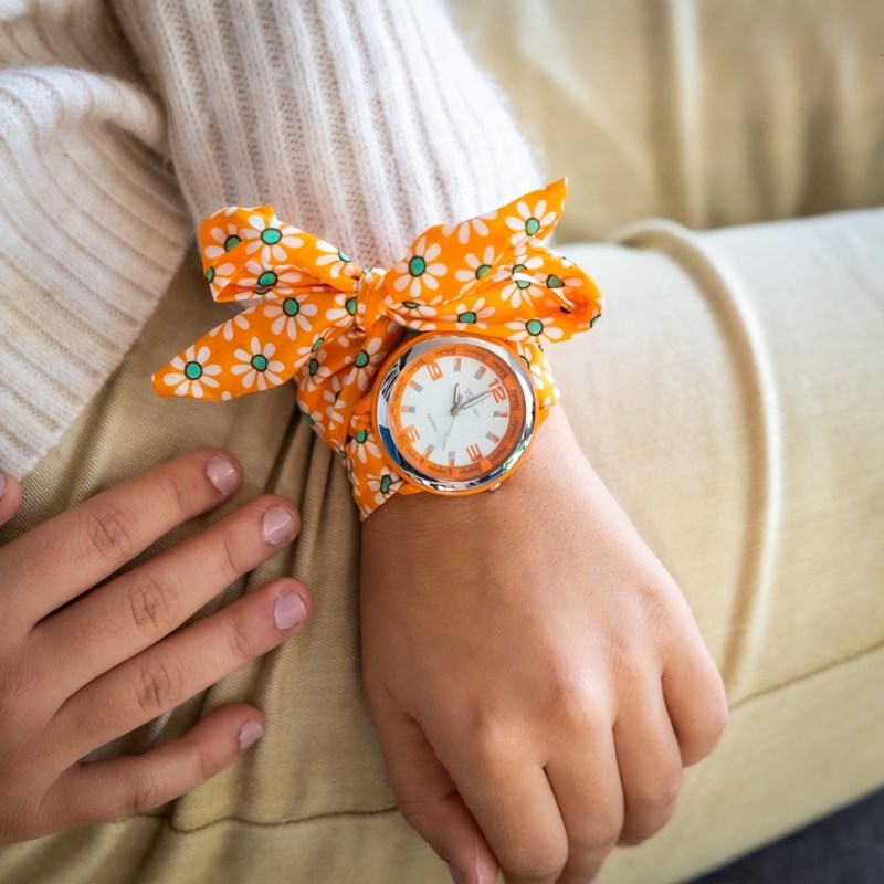 Montre Femme CHTIME bracelet Tissu Orange