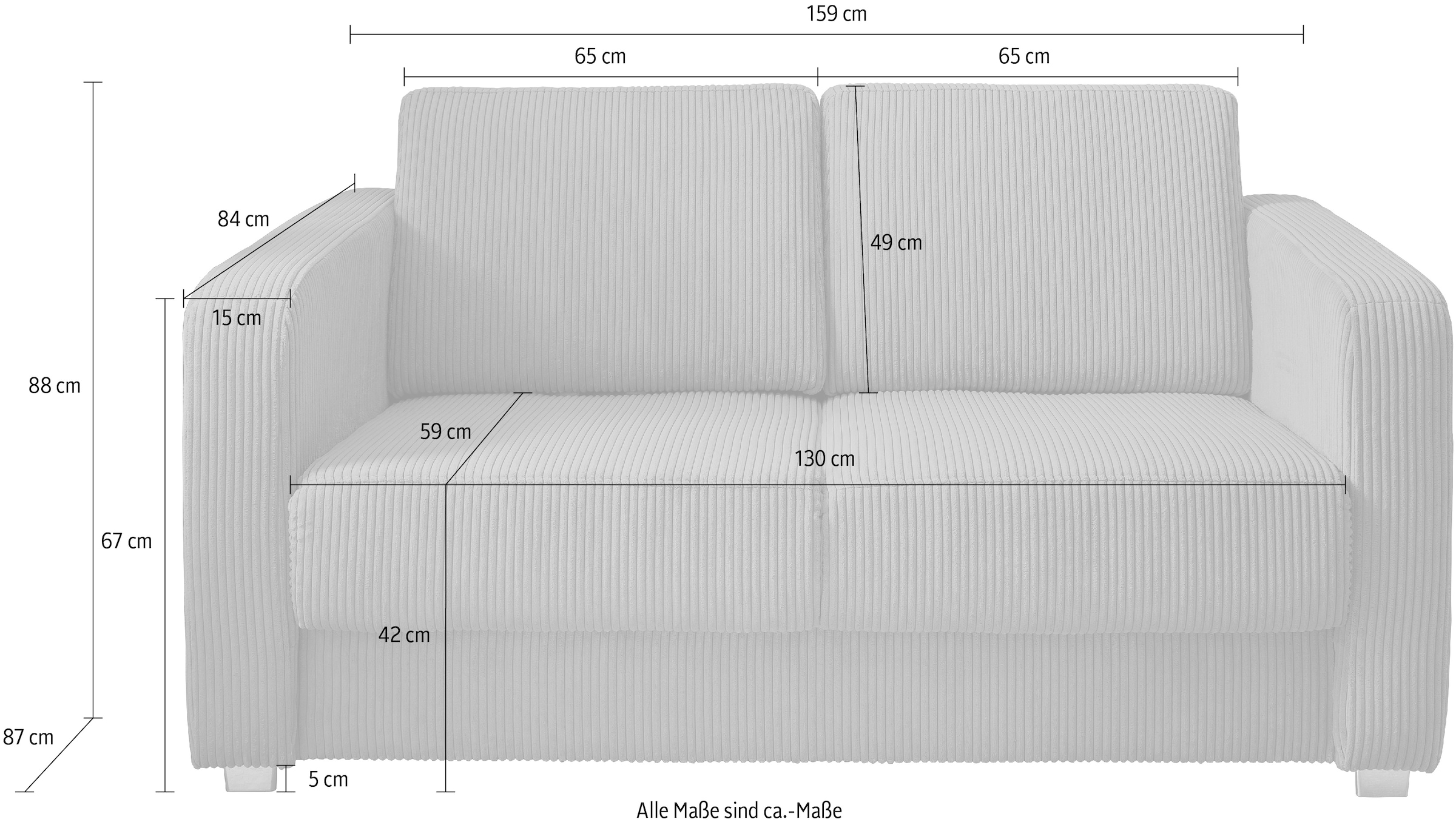 INOSIGN Schlafsofa »Mia Problemlöser Sofa, Einzelauszug, Bettsofa, zeitlos und bequem« mit 2 Einzelauszügen als Längsschläfer