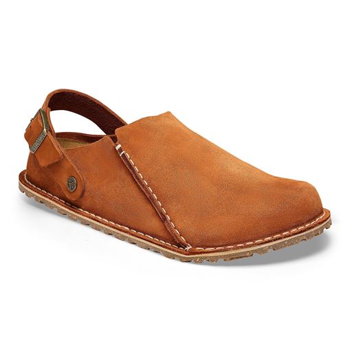 Birkenstock Lutry Premium Suede Slippers, Orange, 39