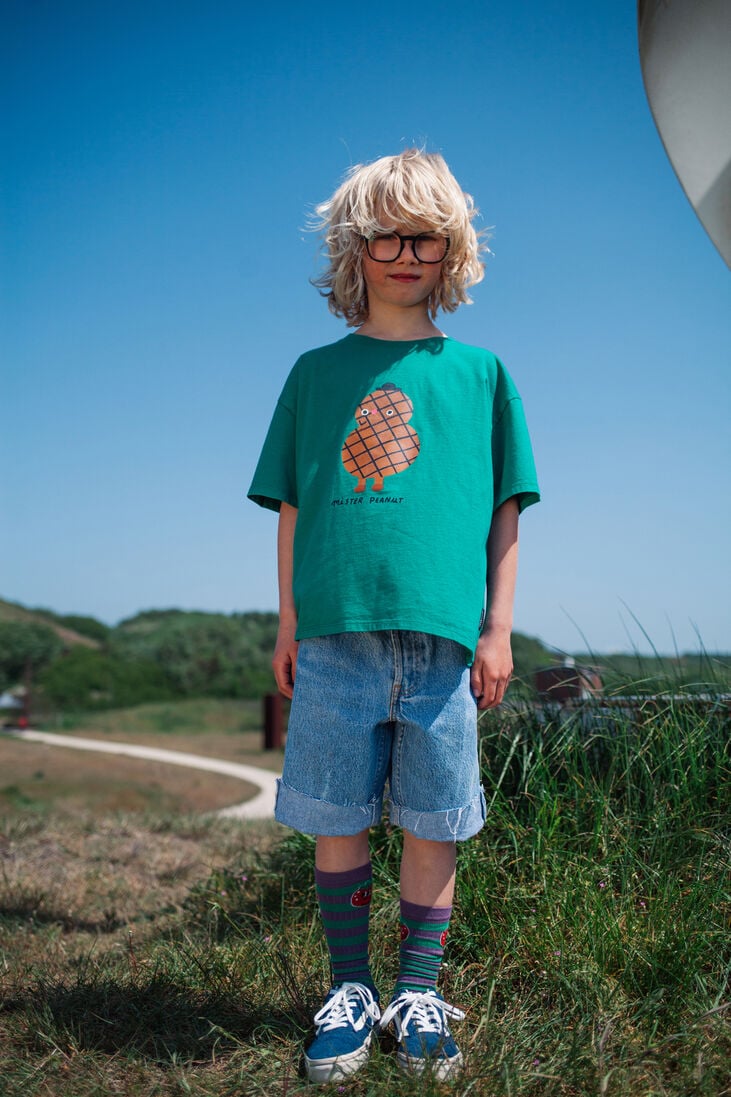 DAILY BRAT groene daily brat t-shirt peanut man t-shirt