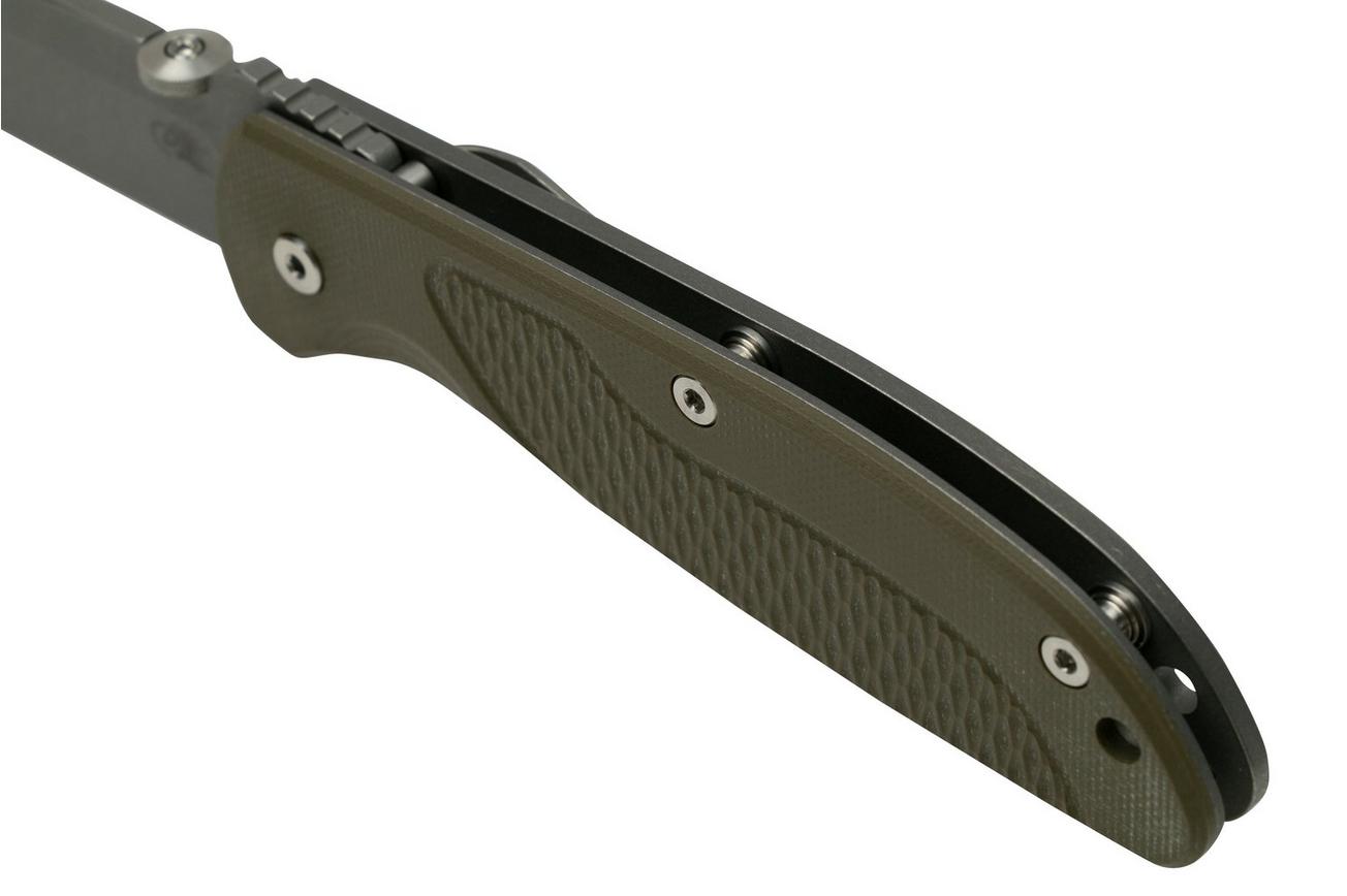 Rick Hinderer FireTac Spanto Acid Stonewash, Working Finish OD Green G10, zakmes