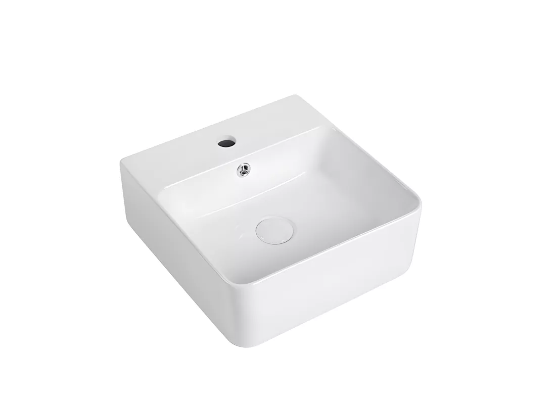Vasque à poser rectangulaire en céramique VENADO S 42 x 42.5 cm