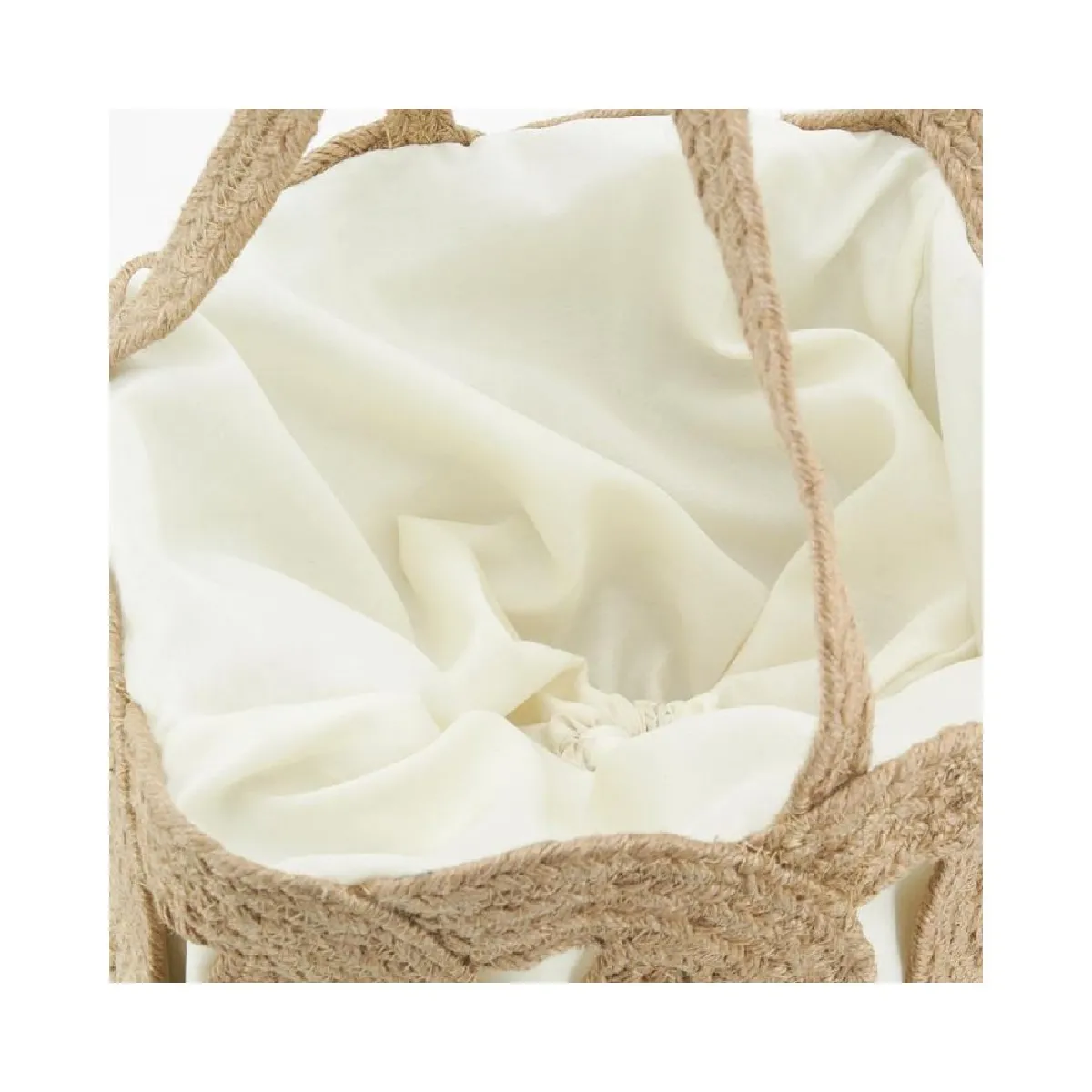 Aubry Gaspard Sac Jute Ajouré Doublé Coton