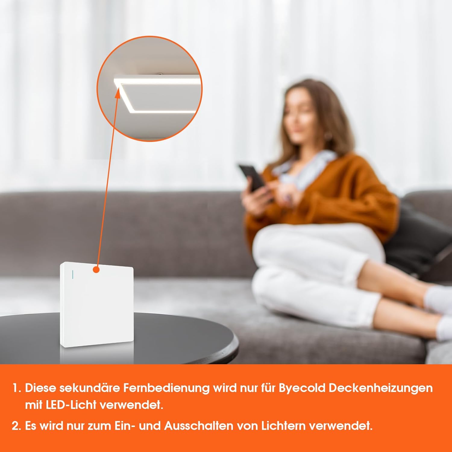 Infrarotheizung Deckenmontage 790 Watt, Infrarot Deckenheizung mit LED Licht Beleuchtung, Deckenheizstrahler mit Thermostat Fernbedienung, Elektroheizung Heizplatte Heizpaneel Heizkörper