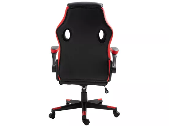 Chaise de bureau - Similicuir & Plastique - Noir / Rouge - Omis