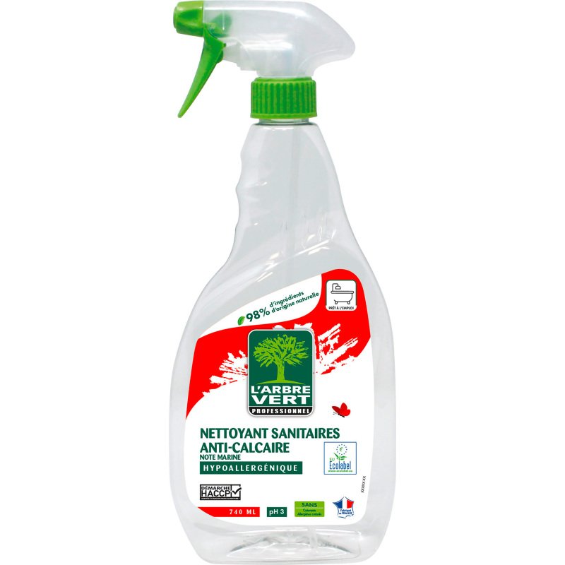 Nettoyant anticalcaire Sanitaire L’Arbre Vert professionnel  – Spray 740 ml