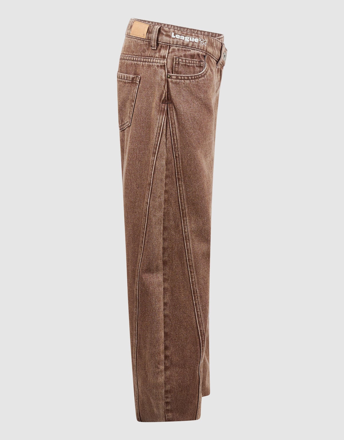 Asymmetrische Barrel Fit Jeans Bruin