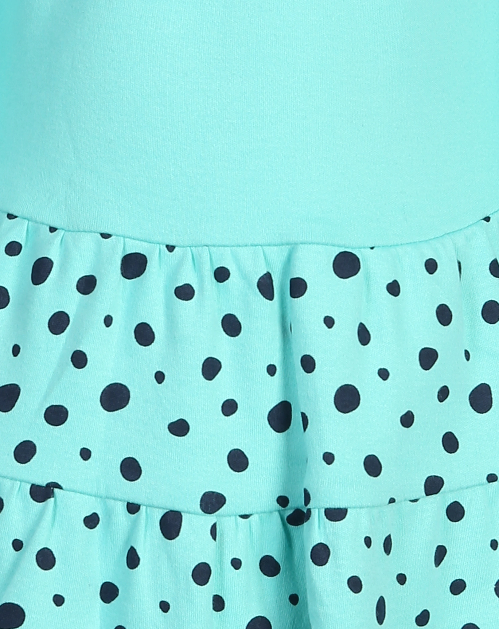 Langarmkleid LOVE DOGS gepunktet in mint