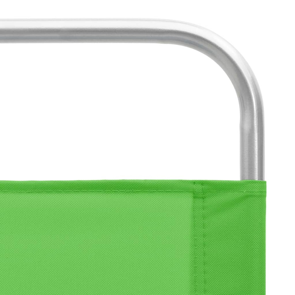 Chaises de plage pliables 2 pcs vert tissu