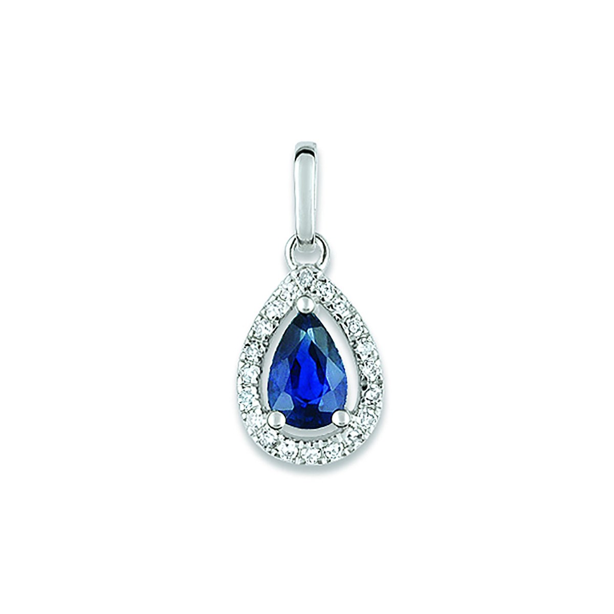 Pendentif Brillaxis saphir poire et diamants 18 K