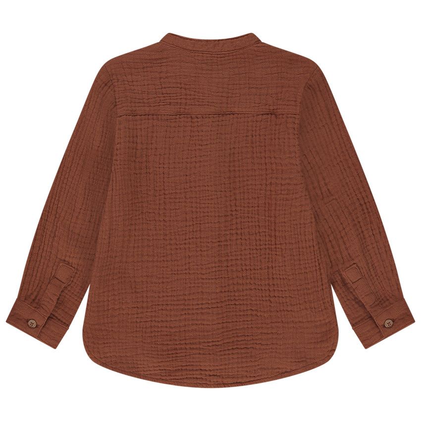 Chemise manches longues en tetra pour bébé garçon - Marron