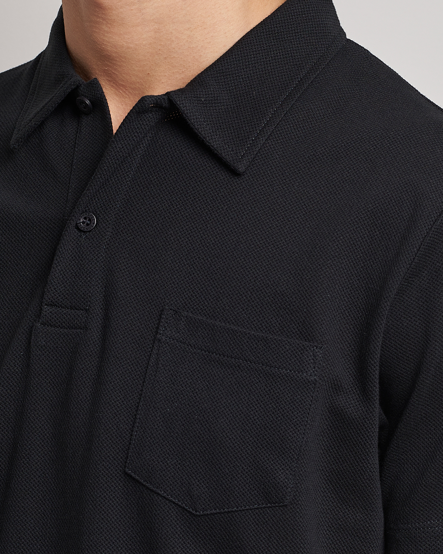 Sunspel Riviera Polo Shirt Black