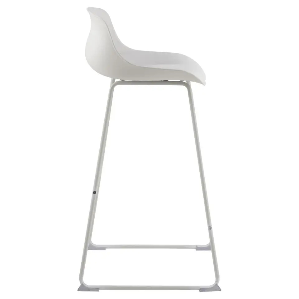 Barkruk Wit PU - Zithoogte 76cm - 43x49x94cm - Sithney - Set van 2