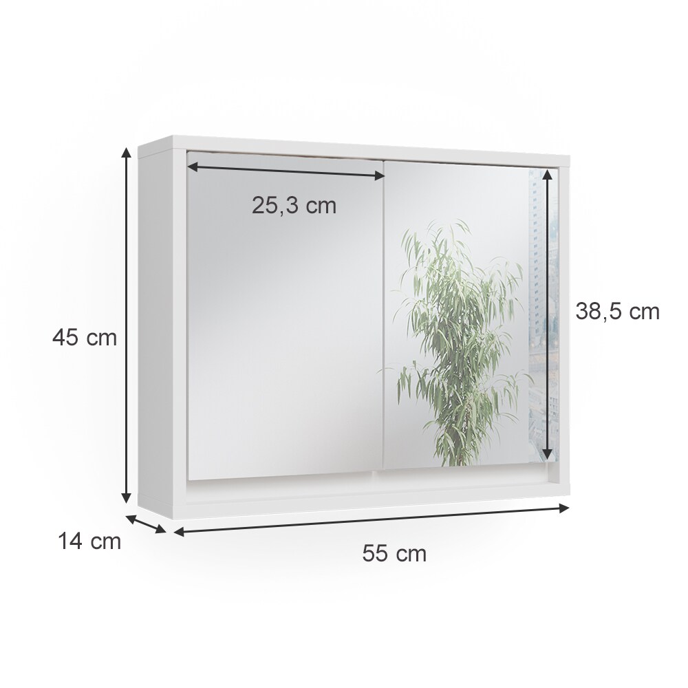Vicco Spiegelschrank Badspiegelschrank Badschrank Mila Weiß Badspiegel Ablage