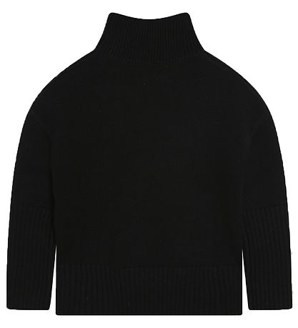 Zadig & Voltaire Bluse - Uld - Sort/Blå m. Tekst/Knapper