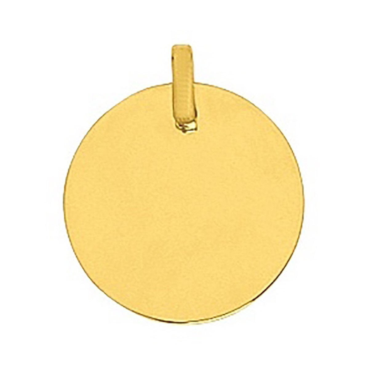 Pendentif Brillaxis plaque ronde or 18 carats