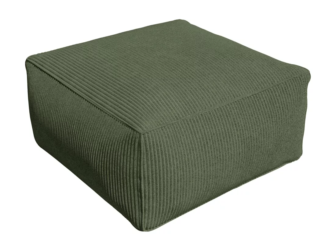 Pouf en velours côtelé vert NOUMARA