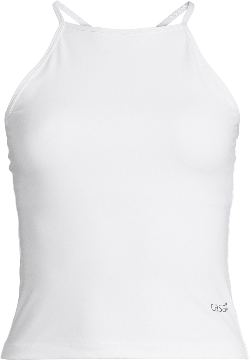 Built-In-Bra Halterneck Tank Dame White