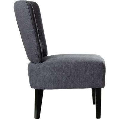 Fauteuil d'accueil BRIGHTON - Piétement en hêtre massif coloris noir - tissu anthracite