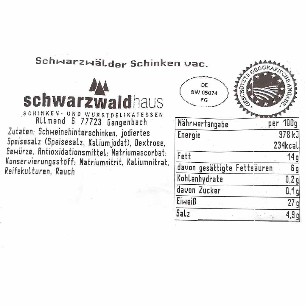 Schwarzwaldhaus Schwarzwälder Schinken mind.2,9kg MHD:2.4.25