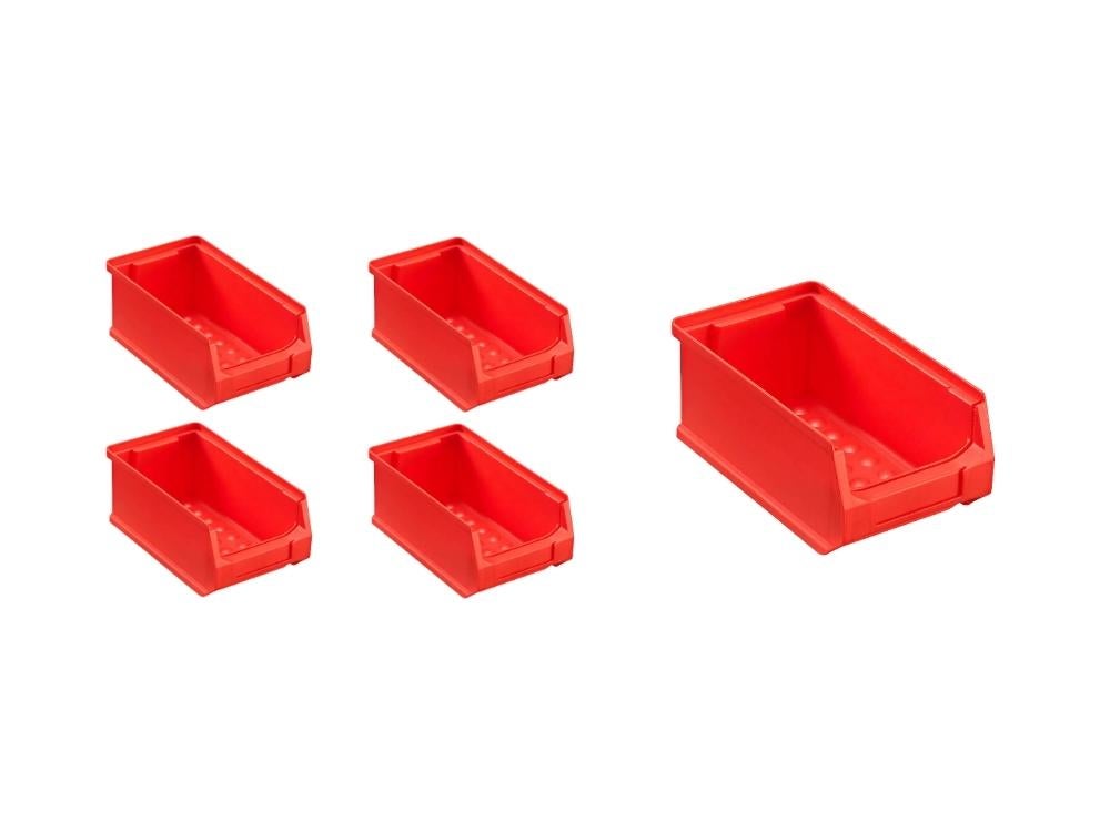 PROREGAL Value Pack 5x Rode Opbergdoos 2,0 HxBxD 7,5 x 10 x 17,5 cm 0,8 Liter Opbergcontainer