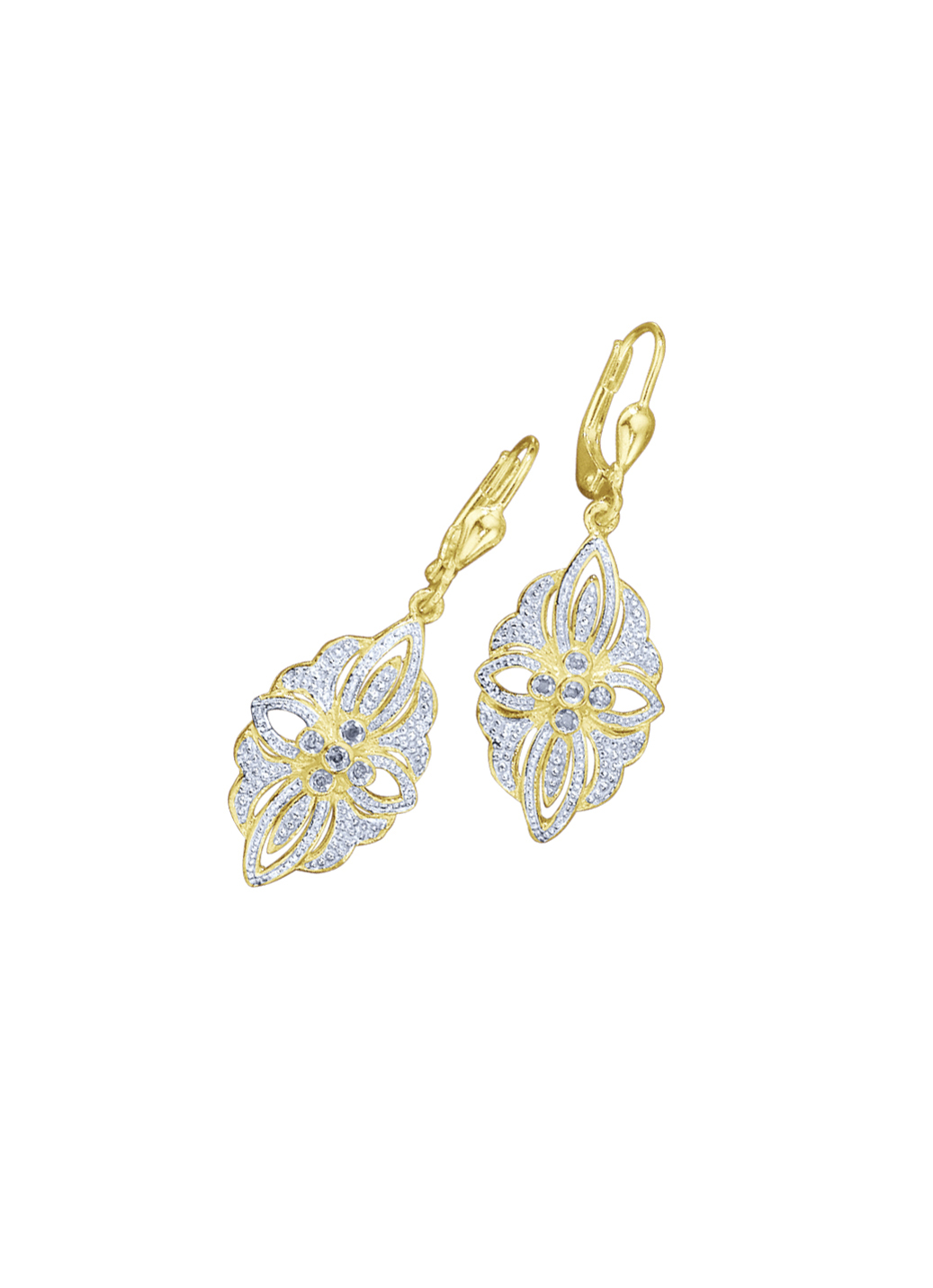 Ohrringe mit Diamanten im Blumendesign