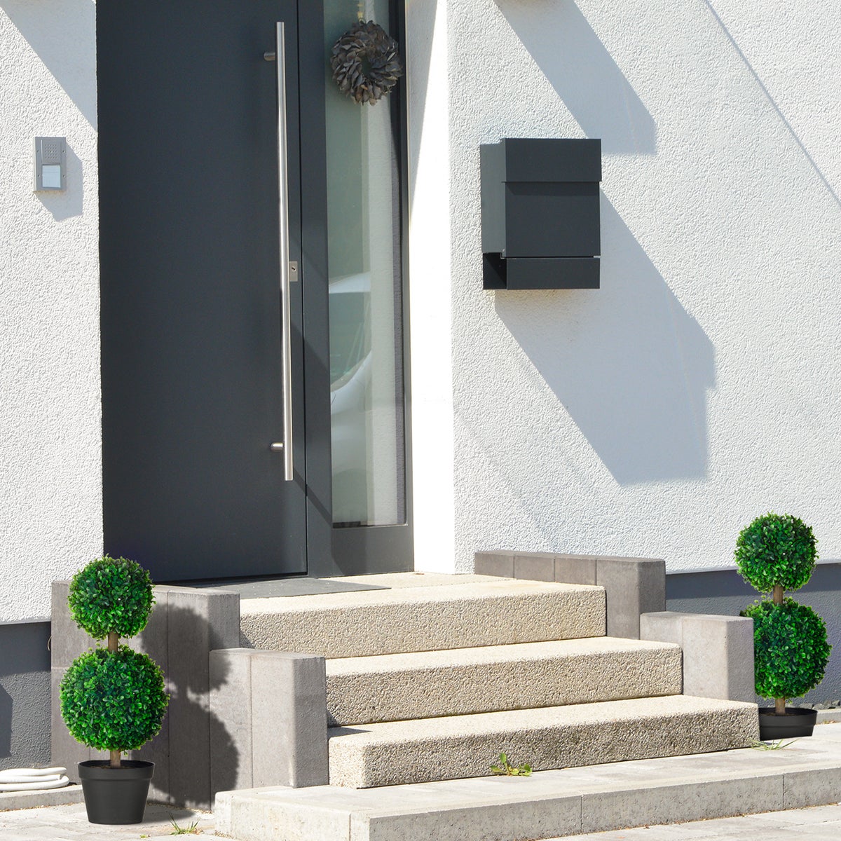 HOMCOM, Kunstplanten, Kamerplant, 17L x 17B x 60H cm, PE, Groen