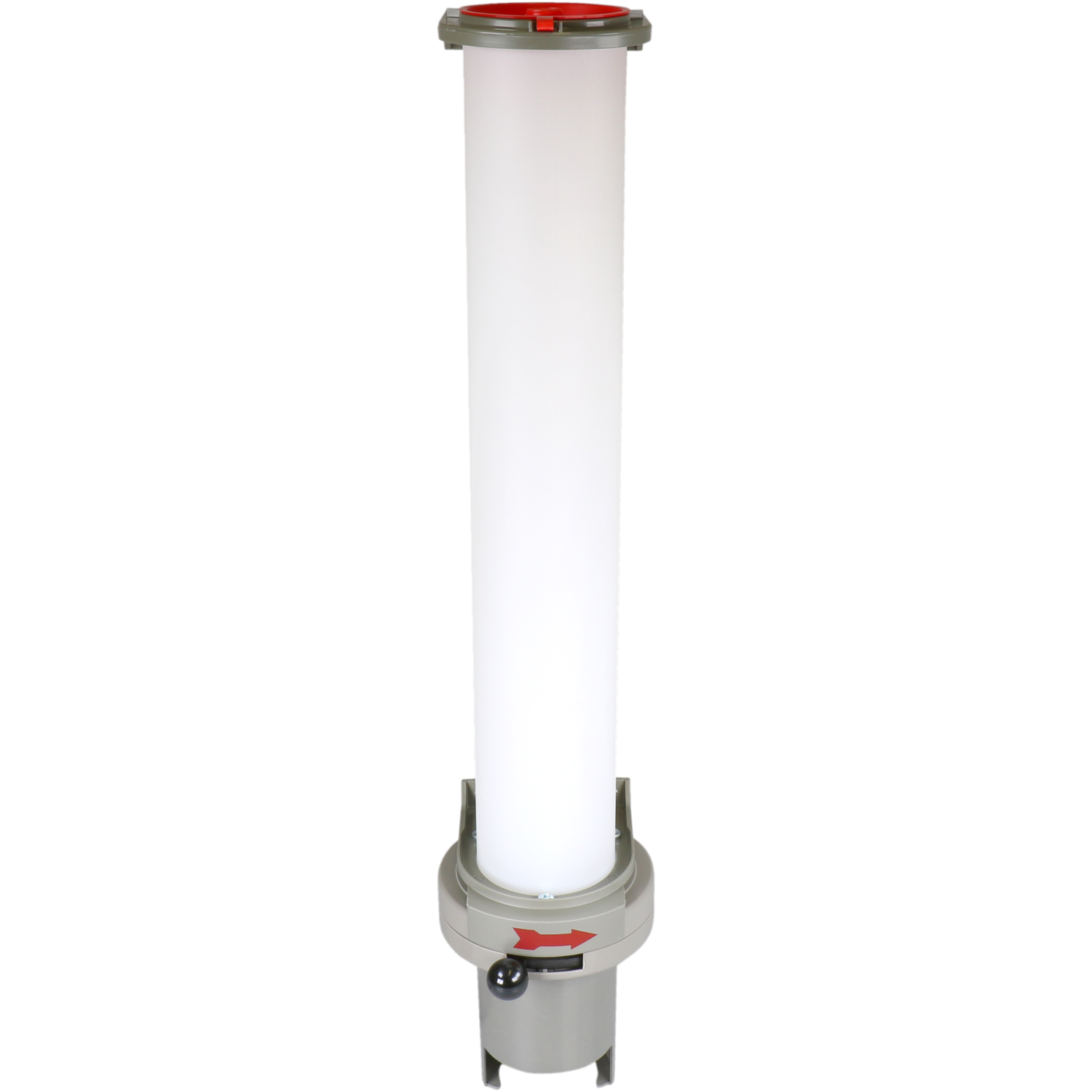 Bekerdispenser, met hendel, wit/grijs