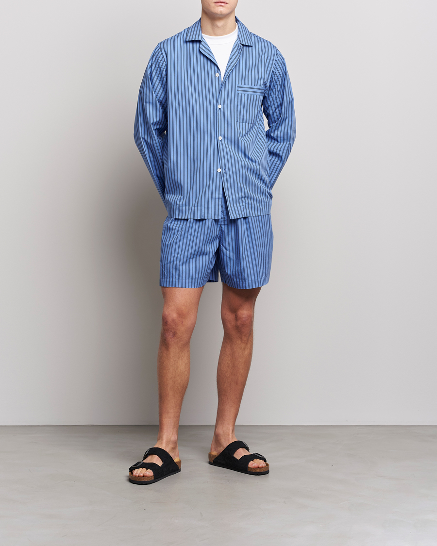 Tekla Poplin Pyjama Shorts Boro Stripes