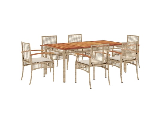 LES TENDANCES - Ensemble table et chaises de jardin-beige-6 places-451188